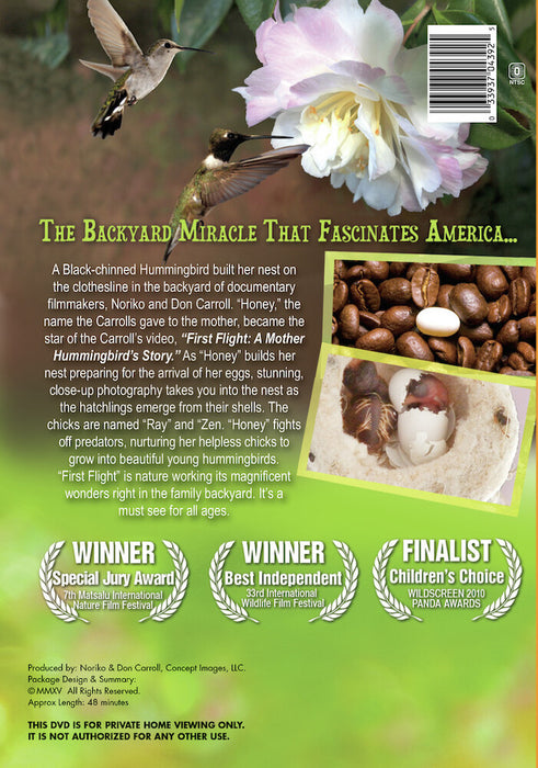 First Flight - A Mother Hummingbird's Story (MOD) (DVD Movie) - back cover art