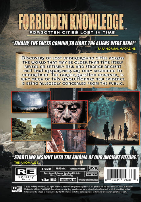 Forbidden Knowledge: Forgotten Cities Lost in TIme (MOD) (DVD Movie) - back cover art