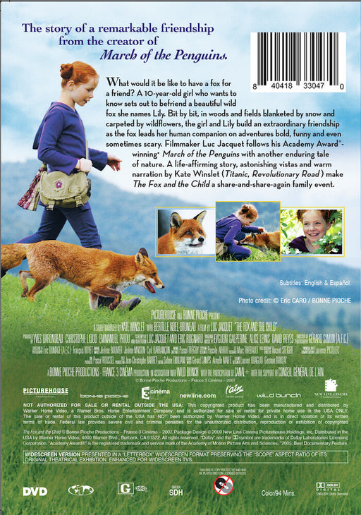 Fox and the Child (MOD) (DVD Movie) - back cover art