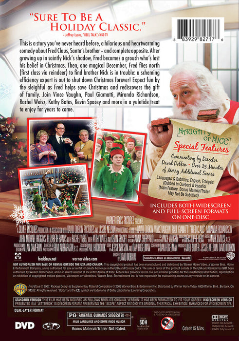 Fred Claus (MOD) (DVD Movie) - back cover art