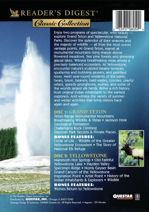 Grand Teton & Yellowstone 2 pk. (MOD) (DVD Movie) - back cover art