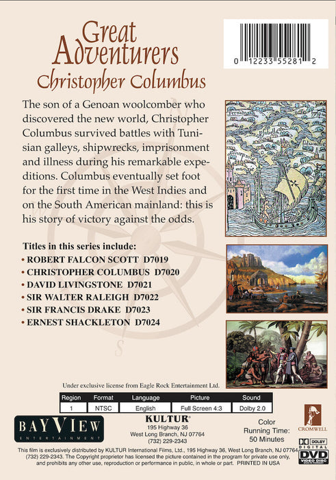 Great Adventurers: Christopher Columbus And The New World (MOD) (DVD Movie) - back cover art
