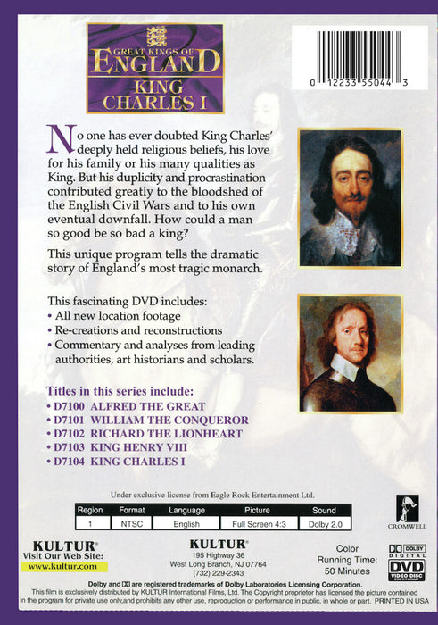 Great Kings of England: King Charles I (MOD) (DVD Movie) - back cover art