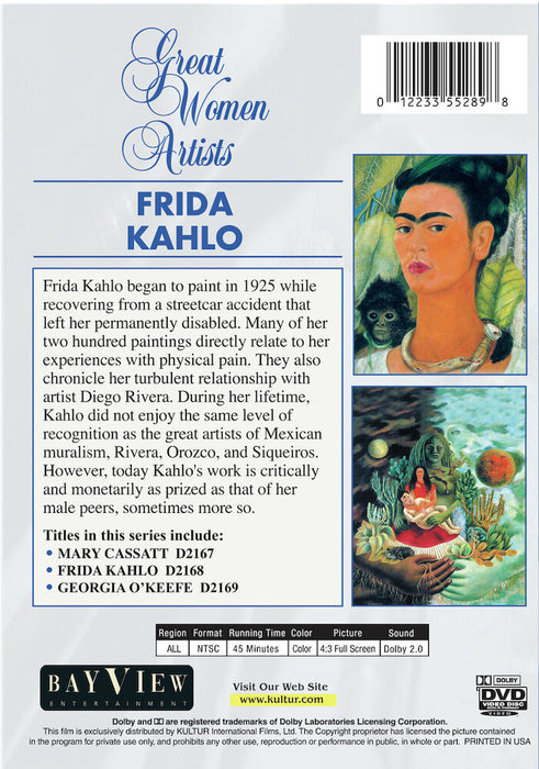 Great Women Artists: Frida Kahlo (MOD) (DVD Movie) - back cover art