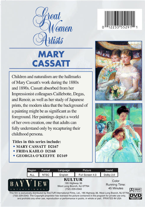 Great Women Artists: Mary Cassatt (MOD) (DVD Movie) - back cover art