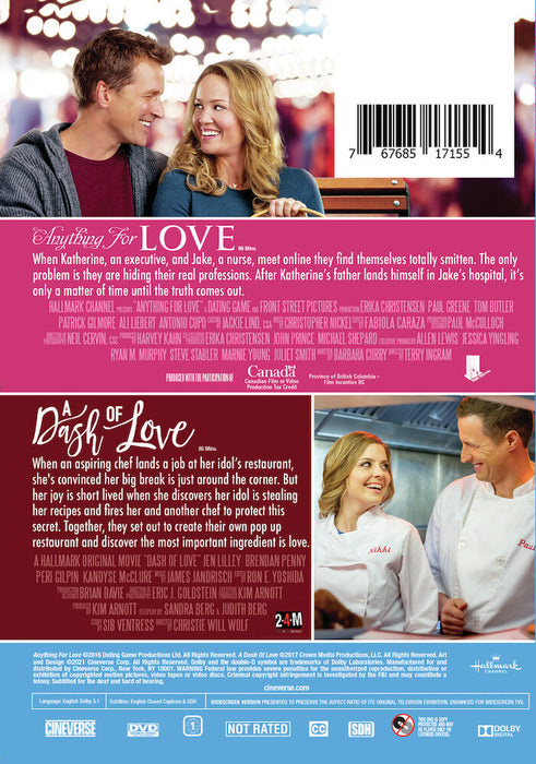Hallmark 2-Movie Collection: Anything For Love & A Dash Of Love (MOD) (DVD Movie) - back cover art