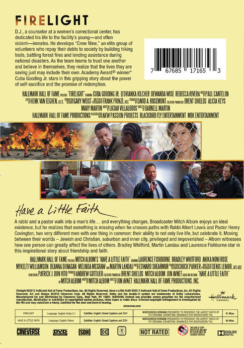 Hallmark Hall of Fame Double Feature: Firelight & Have a Little Faith (MOD) (DVD Movie) - back cover art
