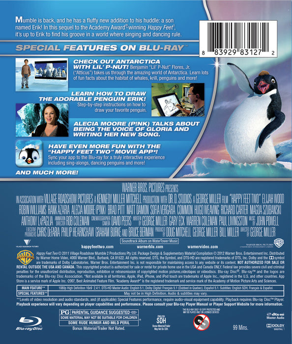 Happy Feet 2 (MOD) (BluRay Movie) - back cover art
