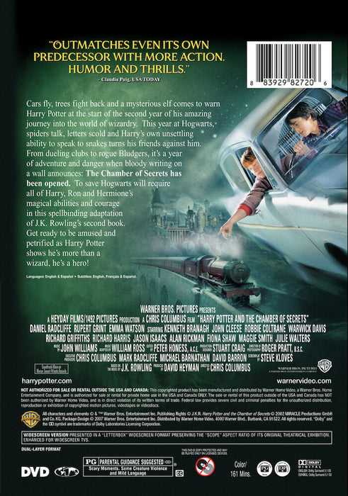 Harry Potter and the Chamber of Secrets (MOD) (DVD Movie) - back cover art