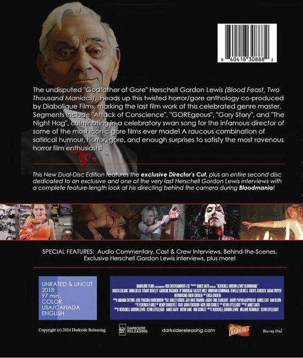 Herschell Gordon Lewis' Bloodmania (MOD) (BluRay Movie) - back cover art