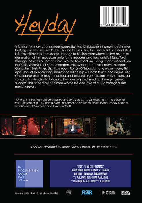 Heyday - The Mic Christopher Story (MOD) (DVD Movie) - back cover art
