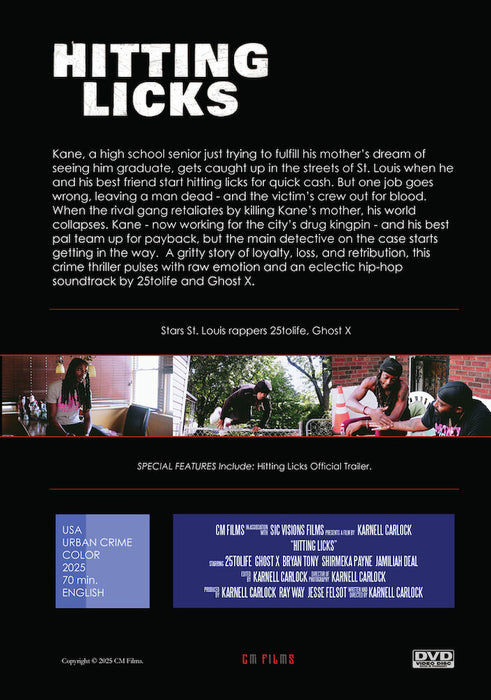 Hitting Licks (MOD) (DVD Movie) - back cover art