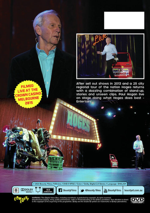Hoges - One Night Only (MOD) (DVD Movie) - back cover art