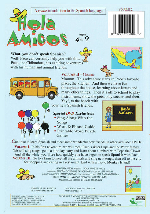 Hola Amigos: Volume 2 (MOD) (DVD Movie) - back cover art