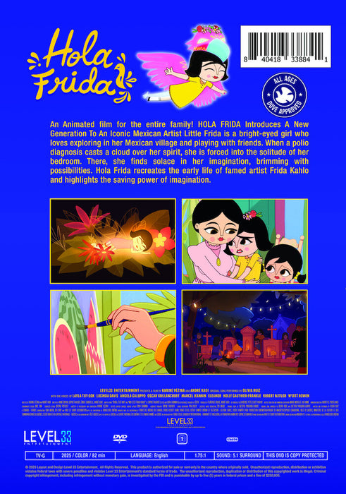 Hola Frida (MOD) (DVD Movie) - back cover art