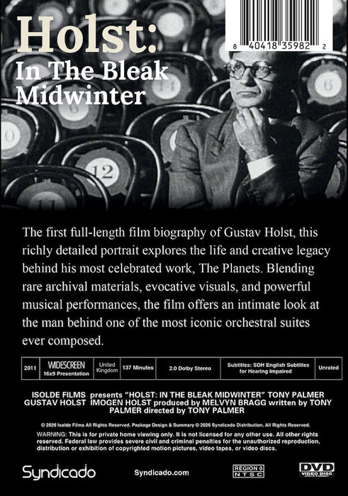 Holst: In The Bleak Midwinter (INSTITUTION COPY with limited public performance rights) (MOD) (DVD Movie) - back cover art