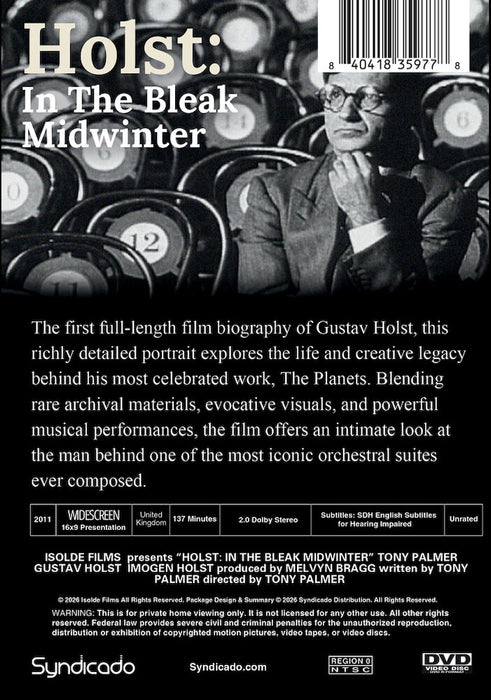 Holst: In The Bleak Midwinter (MOD) (DVD Movie) - back cover art
