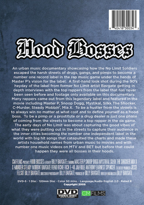 Hood Bosses (MOD) (DVD Movie) - back cover art