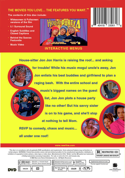 House Party 4 (MOD) (DVD Movie) - back cover art