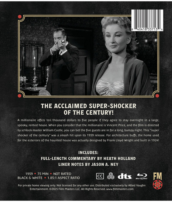 House on Haunted Hill (1959) (MOD) (BluRay Movie) - back cover art