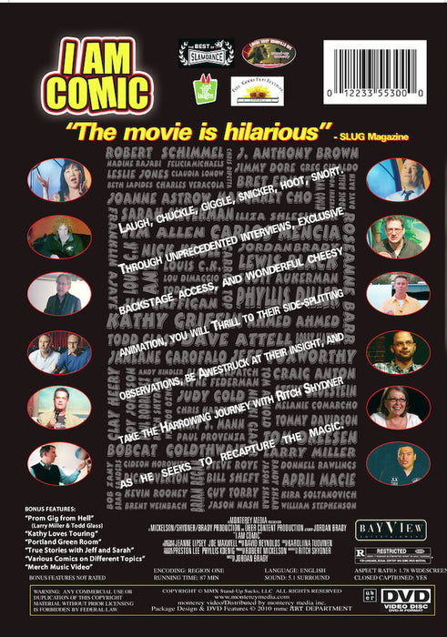 I Am Comic (MOD) (DVD Movie) - back cover art
