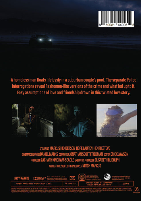 I Don't Love You Anymore (MOD) (DVD Movie) - back cover art