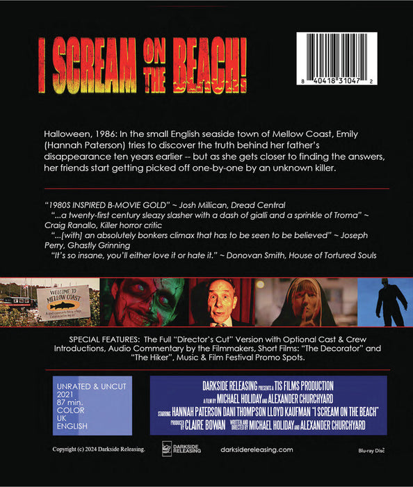I Scream on the Beach (MOD) (BluRay Movie) - back cover art