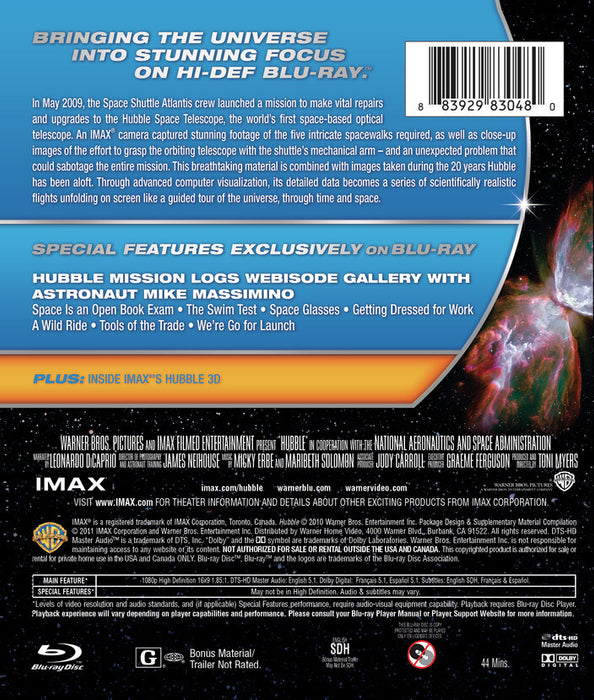 IMAX: Hubble (MOD) (BluRay Movie) - back cover art