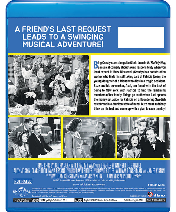 If I Had My Way (MOD) (BluRay Movie) - back cover art