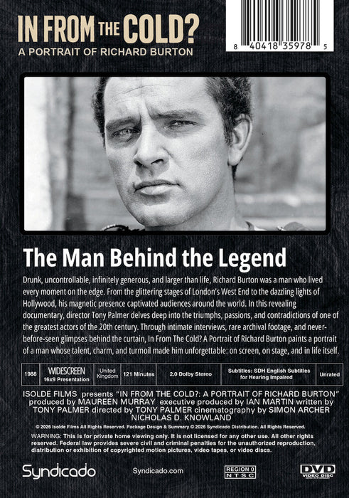 In From The Cold? A Portrait Of Richard Burton (MOD) (DVD Movie) - back cover art