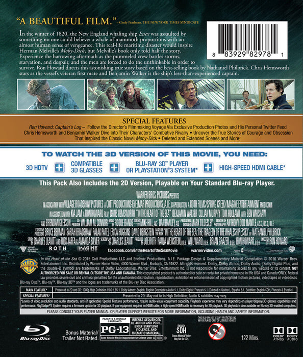 In the Heart of the Sea (MOD) (BluRay Movie) - back cover art