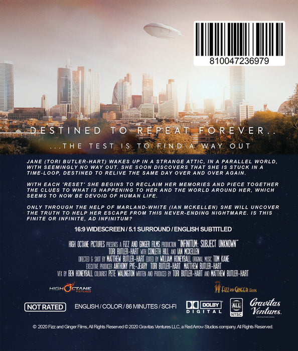 Infinitum: Subject Unknown (MOD) (BluRay Movie) - back cover art