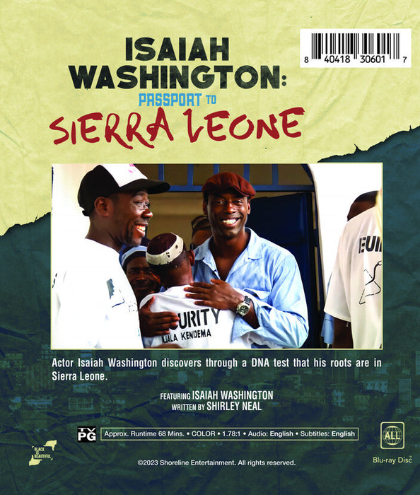 Isaiah Washington: Passport to Sierra Leone (MOD) (BluRay Movie) - back cover art