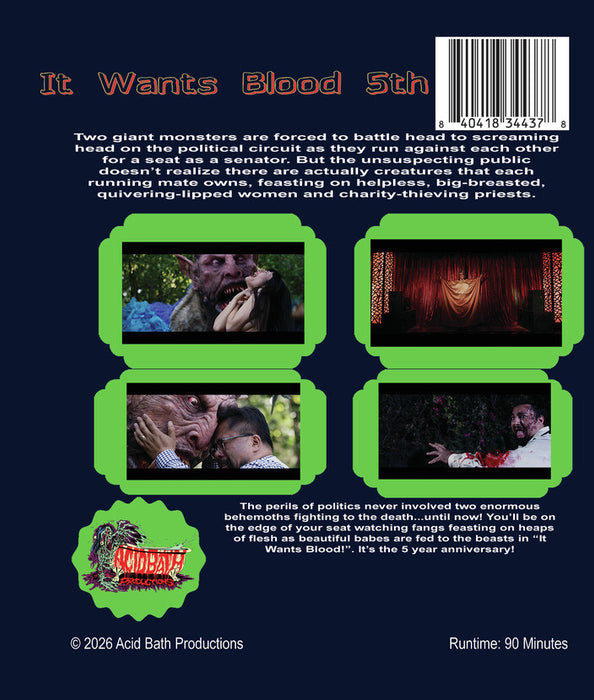 It Wants Blood! 5 Year Anniversary (MOD) (BluRay Movie) - back cover art