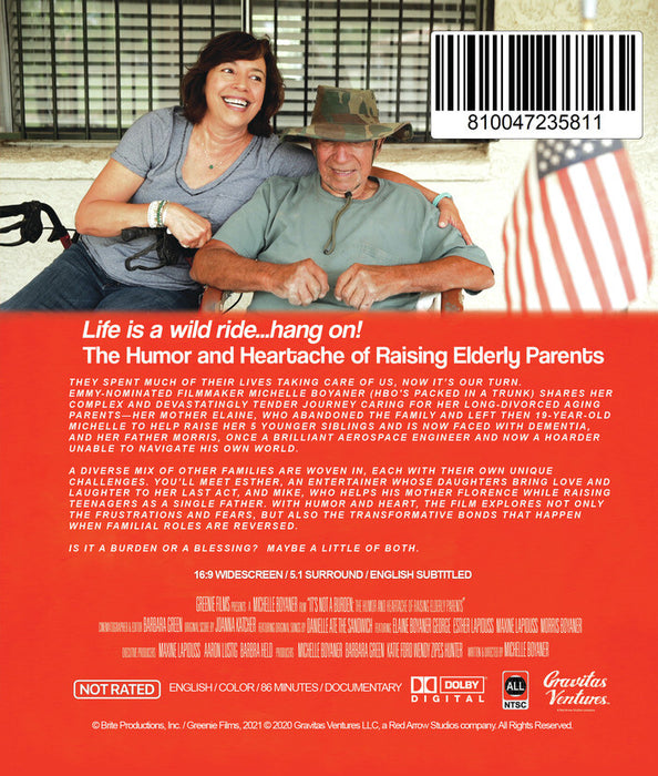It's Not a Burden: The Humor and Heartache of Raising Elderly Parents (MOD) (BluRay Movie) - back cover art