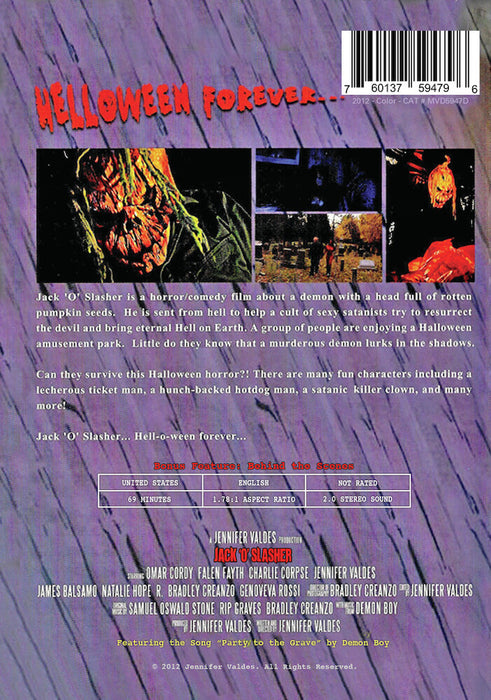 Jack 'o Slasher (MOD) (DVD Movie) - back cover art