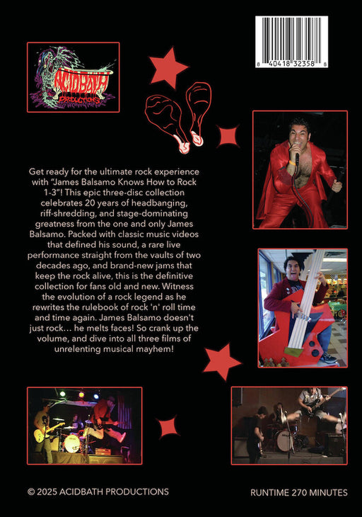 James Balsamo Knows How To Rock 1-3 (MOD) (DVD Movie) - back cover art