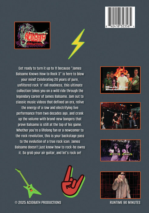 James Balsamo Knows How To Rock 3 (MOD) (DVD Movie) - back cover art