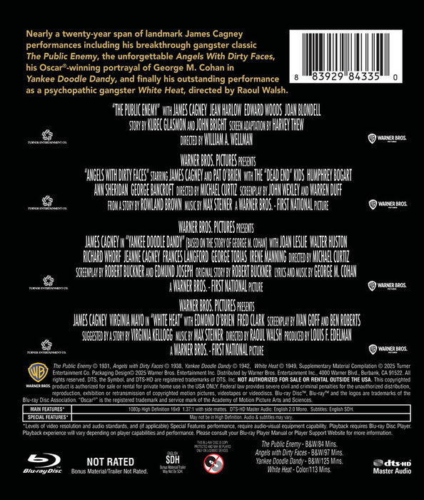 James Cagney 4-Film Col (MOD) (BluRay Movie) - back cover art