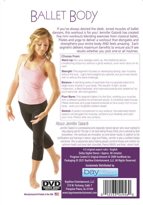 Jennifer Galardi - Ballet Body (MOD) (DVD Movie) - back cover art
