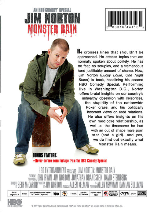Jim Norton: Monster Rain (MOD) (DVD Movie) - back cover art