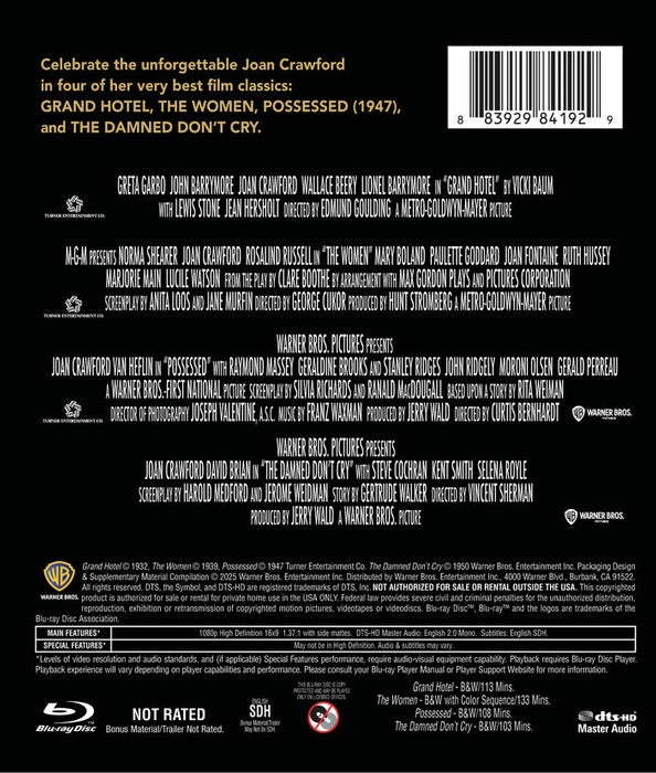 Joan Crawford Collections (MOD) (BluRay Movie) - back cover art