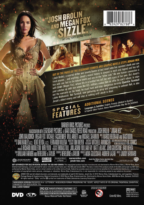 Jonah Hex (MOD) (DVD Movie) - back cover art