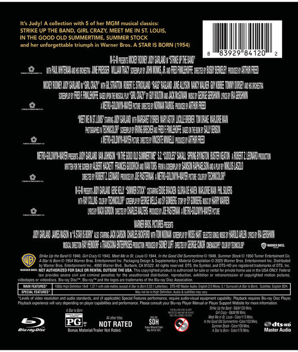 Judy Garland Collection (MOD) (BluRay Movie) - back cover art