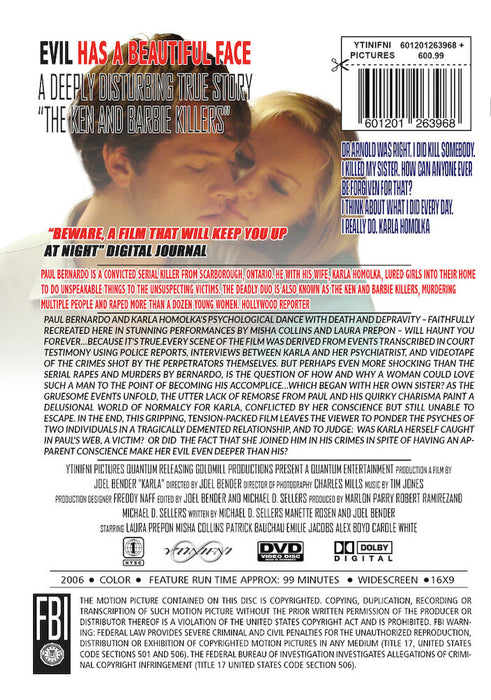 Karla (MOD) (DVD Movie) - back cover art