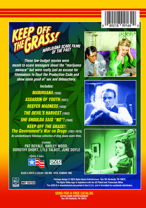 Keep Off The Grass! Marijuana Scare Films of the Past (MOD) (DVD Movie) - back cover art