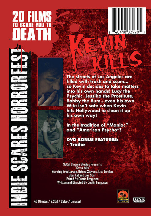 Kevin Kills (MOD) (DVD Movie) - back cover art