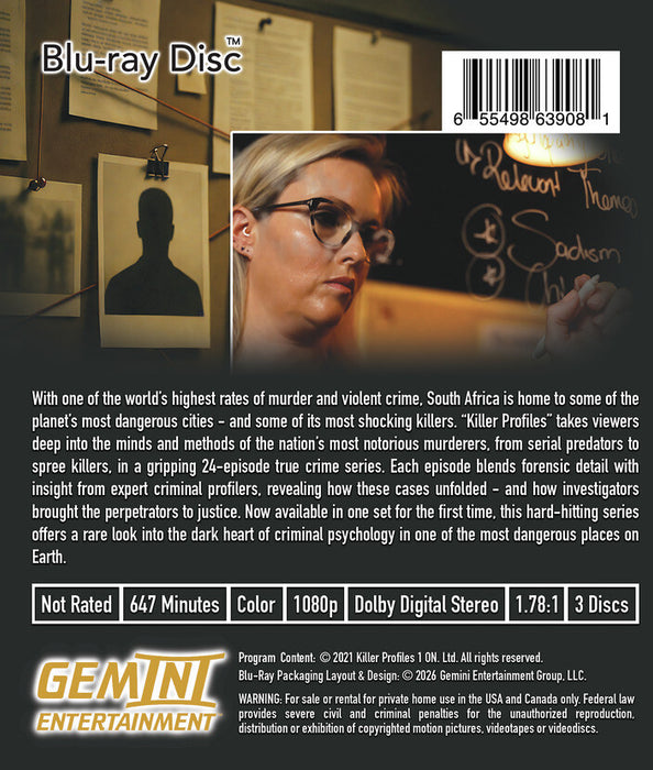 Killer Profiles The Complete Series (MOD) (BluRay Movie) - back cover art