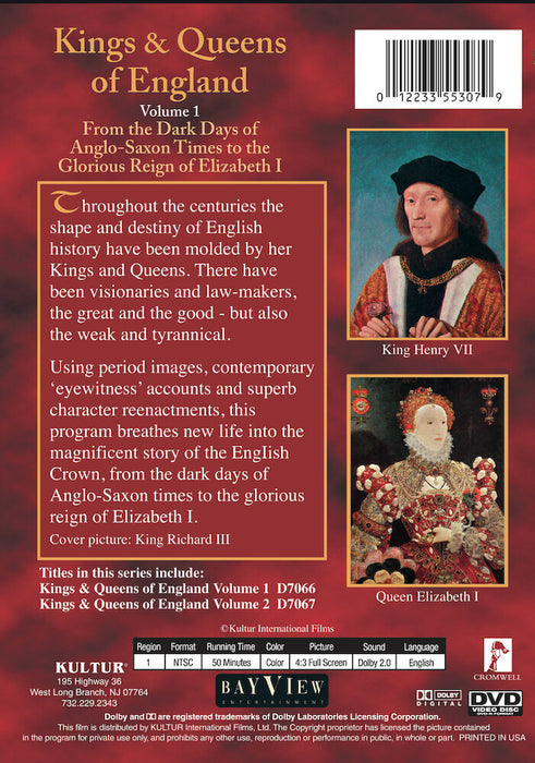 Kings And Queens Vol. 1 (MOD) (DVD Movie) - back cover art