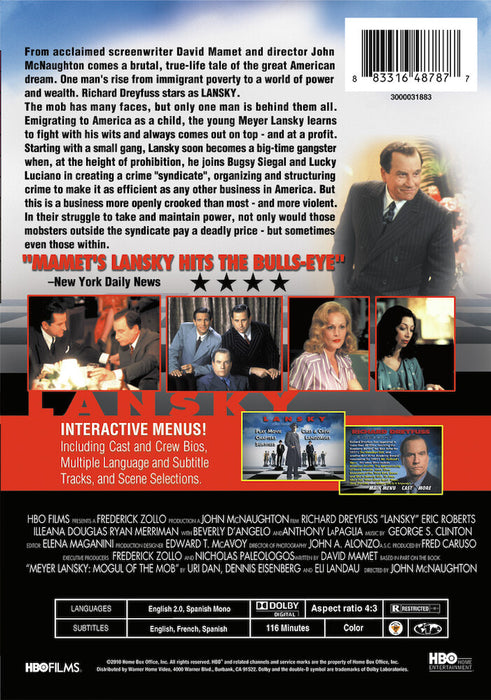 Lansky (MOD) (DVD Movie) - back cover art